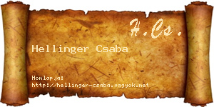 Hellinger Csaba névjegykártya